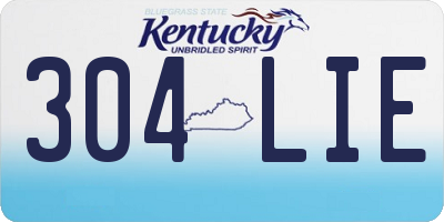 KY license plate 304LIE