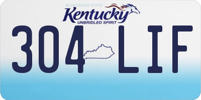 KY license plate 304LIF