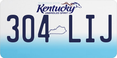 KY license plate 304LIJ