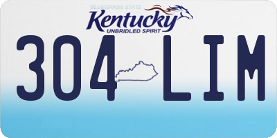 KY license plate 304LIM