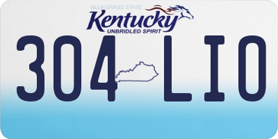 KY license plate 304LIO