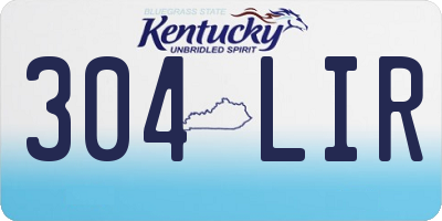 KY license plate 304LIR
