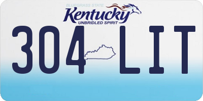 KY license plate 304LIT