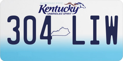 KY license plate 304LIW