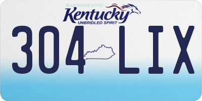KY license plate 304LIX