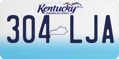 KY license plate 304LJA