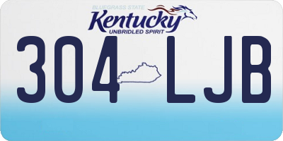 KY license plate 304LJB