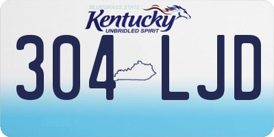 KY license plate 304LJD