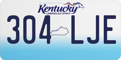 KY license plate 304LJE