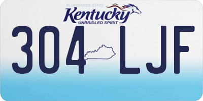 KY license plate 304LJF