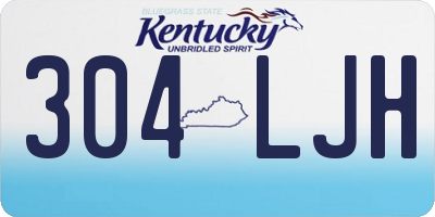 KY license plate 304LJH