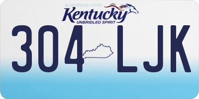KY license plate 304LJK