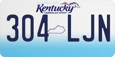 KY license plate 304LJN