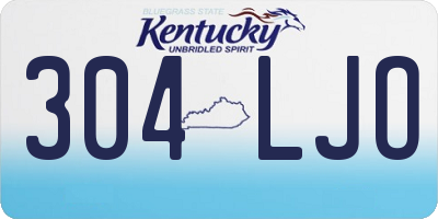 KY license plate 304LJO