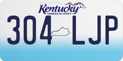 KY license plate 304LJP