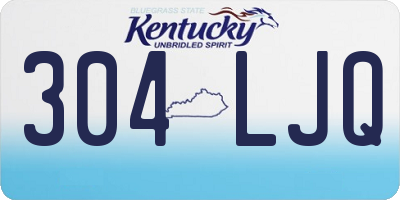 KY license plate 304LJQ