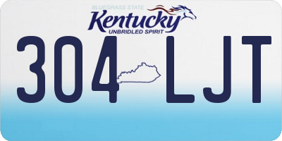 KY license plate 304LJT