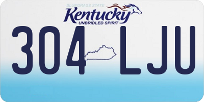 KY license plate 304LJU