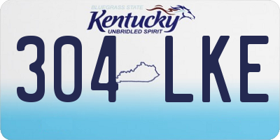 KY license plate 304LKE