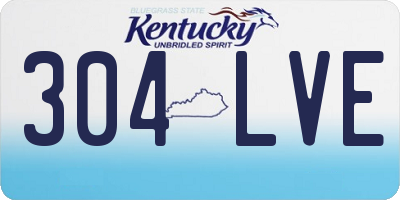 KY license plate 304LVE
