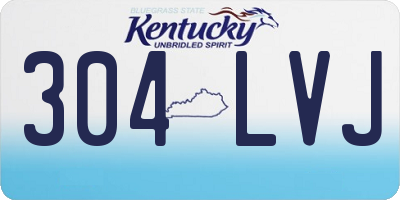 KY license plate 304LVJ