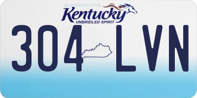KY license plate 304LVN