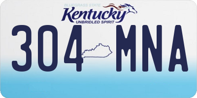 KY license plate 304MNA