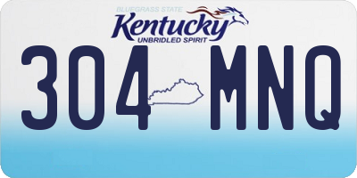 KY license plate 304MNQ