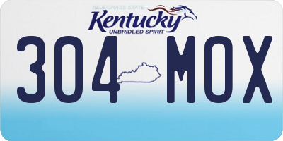 KY license plate 304MOX