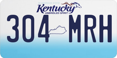 KY license plate 304MRH