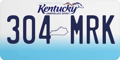 KY license plate 304MRK
