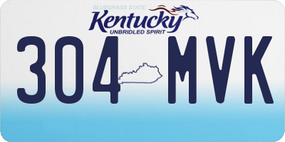KY license plate 304MVK