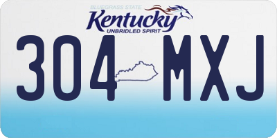 KY license plate 304MXJ