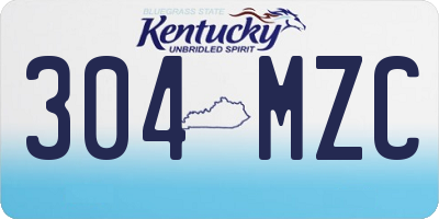 KY license plate 304MZC