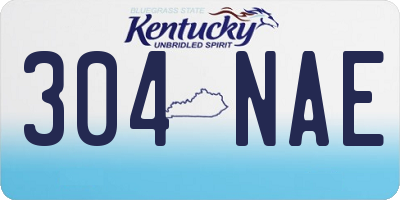 KY license plate 304NAE