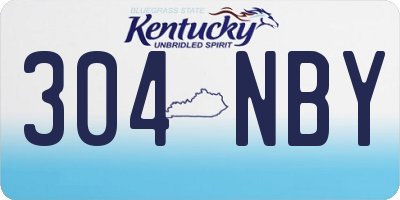 KY license plate 304NBY