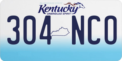 KY license plate 304NCO
