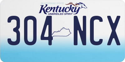 KY license plate 304NCX