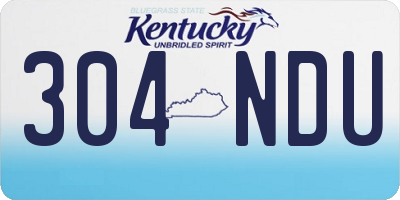 KY license plate 304NDU