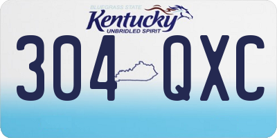KY license plate 304QXC
