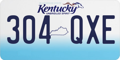 KY license plate 304QXE