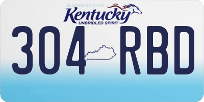 KY license plate 304RBD