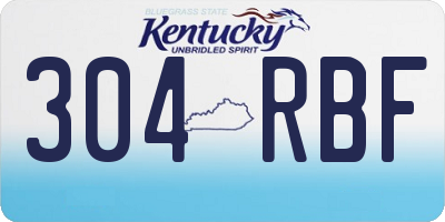 KY license plate 304RBF