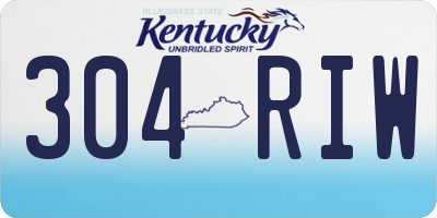 KY license plate 304RIW