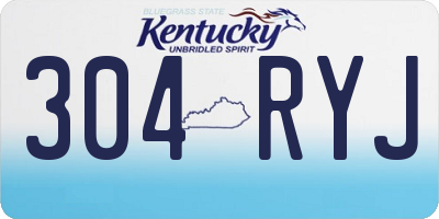 KY license plate 304RYJ