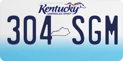 KY license plate 304SGM