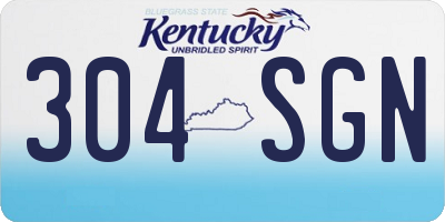 KY license plate 304SGN