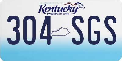 KY license plate 304SGS