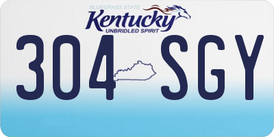 KY license plate 304SGY