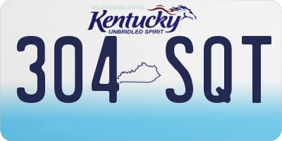 KY license plate 304SQT